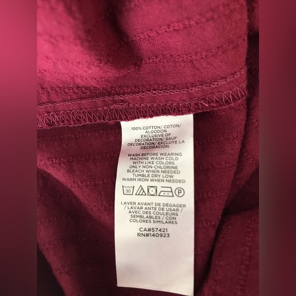 Loft Burgundy Puff Sleeve Blouse - Picture 7 of 7